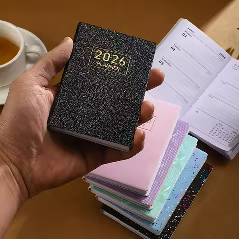 HOT! 2026 A7 Agenda Book Pocket With Calendar Diary Weekly Planner Appointment Book School Office