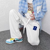 Pants Slocks Loose Straight Cut Pants Korean Sweatpant Wide Leg Baggy B Pants For Men