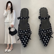 Low Heel (Less than 3cm) Flat Baotou PU Rubber