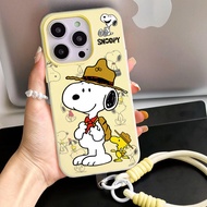 GANTUNGAN Snoopy Travel Strap Jelly 2 In 1 Yellow Case Infinix Hot 60 60I Pro Plus Smart 10 50 Pro P