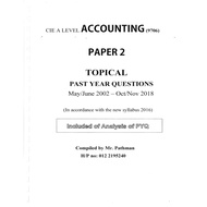 [Topical - Accounting] CAIE A Level Accounting Past Year Papers