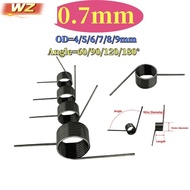 10pcs d0.7mm OD4/5/6/7/8/9mm V-shaped spiral torsion spring angle 60/90/120/180 degrees(WDY-WZT-MY)
