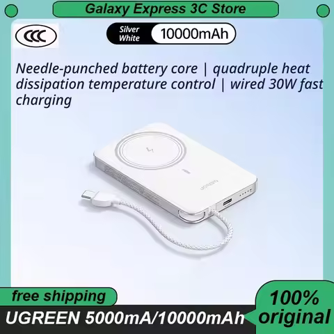 NEW UGREEN Magnetic Power Bank 5000mA 10000mAh Capacity CCC PowerBank Wired 30W Fast Charging 15W Wi
