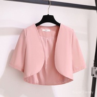 Women Bolero blazer Short Sleeve Shrugs Lace Bolero filipiniana outerware cardigan blouse for Women 