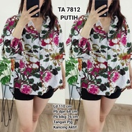 KEMEJA TA 7812. Cotton Linen Floral Shirt top ta7812