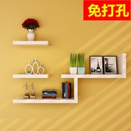 Creative Wall Shelf Wall-Mounted Partition Modern Simple Wall Bookshelf Wall-Mounted Decoration Shelf Simple Punch-Free HJSW