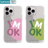 Suntaiho Phone Case Minimalist "I'M OK" Pattern Clear Soft Premium Shockproof Casing for iPhone 11 1