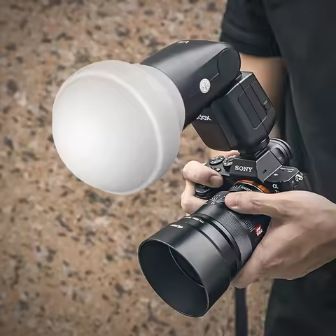 On Sale Godox AK-R22 Diffusion Dome, Collapsible Flash Diffuser Suitable for Godox V1 V1 Pro Round H