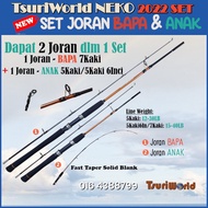 [SET Joran BAPA Dan ANAK] TsuriWorld NEKO  Solid Rod SET (15-40lb/12-30lb) 2-Piece Spinning Fishing 