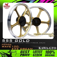 RIM MOTOSIKAL KAWA-GTO SPORT RIMS 555 1.40X17(DRUM, F) 1.60X17(DRUM, R) FOR WAVE100, EX5 DREAM, WAVE