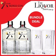 Bundle of 2 Bottles Roku Gin 700ml Free 2 x Highball Glasses