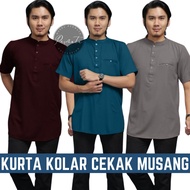 [NEW] Kurta Kolar CekakMusang Loose Cut Kain Como Crepe Raya 2023 Part B