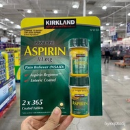 HX可柯兰,ki-rkland 阿司匹林肠溶片低剂量Aspirin 81mg*365粒两瓶装天一 365粒*2瓶装