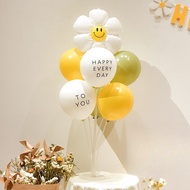 Super Value Set Acrylic Balloon Stand + 1 Daisy Foil + 6 Balloons 10-Inch With (With Base + Balloon)