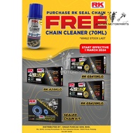 (FREE CHAIN CLEANER) RANTAI ORING RK 415 KLO GS Gold O Ring Chain (122L/132L RK TAKASAGO CHAIN