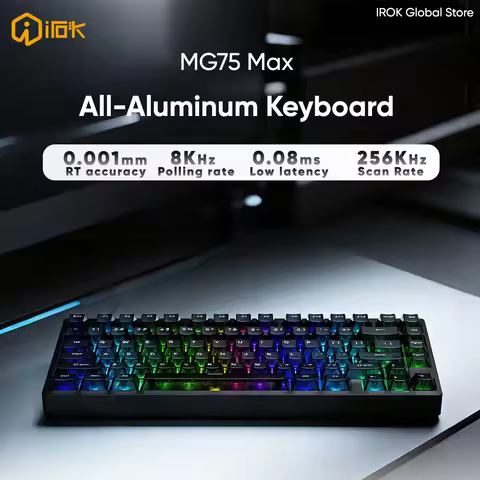 IROK MG75 Max MG75 V2 Gaming Aluminum Magnetic Mechanical Keyboard 75% Rapid Trigger 0.001mm 8Khz 0.