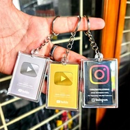 GANTUNGAN Custom Acrylic Keychain Name Chanel Youtube IG | Custom Keychain IG Youtube Account | Acry