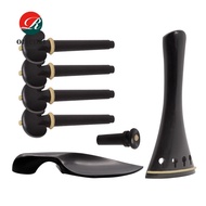 ORIENRI Violin Accessory Parts Set, Complete Set Ebony Material violin tailpiece Set, Professional 4