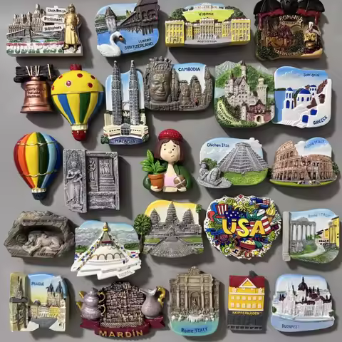 Fridge Magnets Swetzerland Luzern Turkey Greece USA Mexica Budapest ITALY Cambodia Germany Nepal Pra