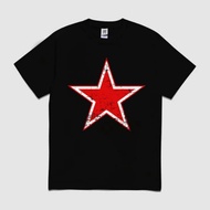 Red star T-shirt black T-shirt