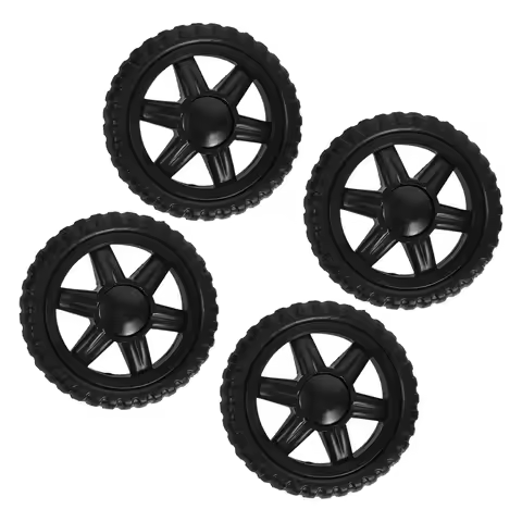 4Pcs Shopping Cart Wheels Replacement Plastic PU Heavy Duty Climbing Wheels for Rolling Cart Utility
