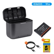 CITYORK Insta360 X3 Insta360 ONEX3 แบตเตอรี่ 1800mAh ใช่ 360 X3 แบตเตอรี่ + 2 ช่องเสียบการ์ดชาร์จสำห
