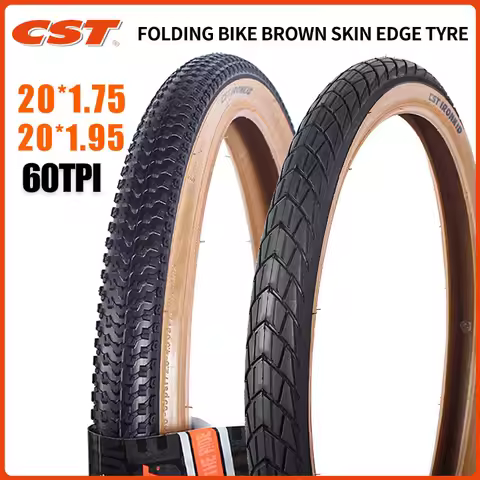 CST 20 inch Bicycle tires 406 20X1.75 20X1.95 Brown Skin edge retro Folding Bike Tyre C1820D C1959