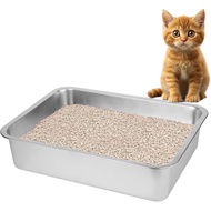 Stainless Steel Cat Litter Box for Big Cats,Small Stainless Steel,Large Metal Cat Litter Box-Easy to