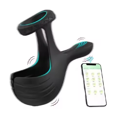 Gradual Vibration Intensity Vibrator Ring APP Remote Control From Soft to Strong Scrotum Massage Pro