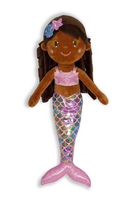 June Garden 15.5" Sparkly Mermaid Layla - Soft Mermaid Plush Stuffed Doll Gift for Toddler Girls