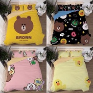 line friends brown 熊大 床單套裝 床上用品 床笠 枕頭袋 被套 兔兔 cony sally choco kakao friends ryan apeach 公仔 禮物 送禮 家居 