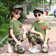 baju askar kanak kanak lelaki Children's Camouflage Suit Military Training Summer Camp for Primary School Students Spring and Autumn Summer Kindergarten Performance Uniform for Boys and Girls and Children M 2024 Happy Mother's Day