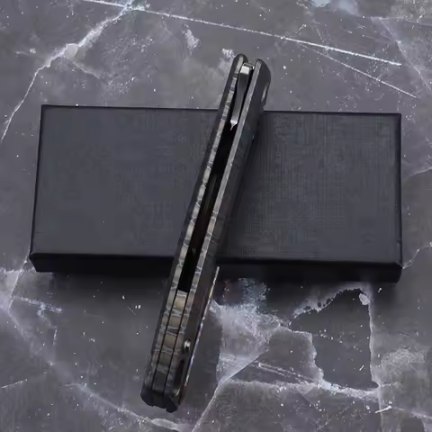 New flame pattern M390 steel blade survival fishing pocket outdoor camping fruit picking EDC tool kn