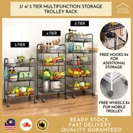 3 4 5 Tier Multifunction Storage Trolley Rack Office Shelves Kitchen Rack 0117