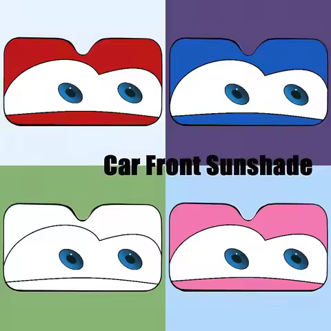 Lightning M-McQueen Eyes Car Sunshade Covers Cover Universal Windscreen Folding Visor