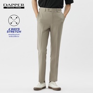 DAPPER กางเกงขายาว 4 Ways Stretch ทรง Slim-Fit สีกากี