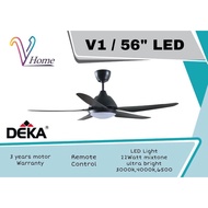 DEKA V1/56” CEILING FAN 4SPEED REMOTE CONTROL WITH LED LIGHT 3 COLOUR