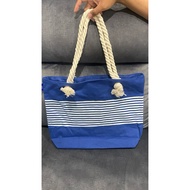 Blue Shoulder Handbag With White Belt Nivea Cloth Bag