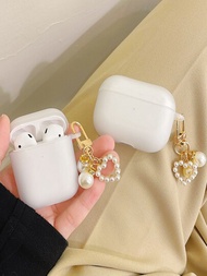純色簡約愛心&amp;珍珠&amp;蘋果設計tpu耳機套,適用於iphone的airpods1/2和airpods Pro