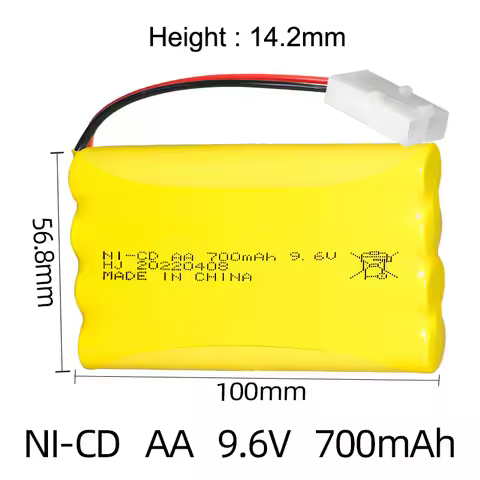 9.6V 700mAh NiCD Rechargeable Battery for RC Cars Tanks Robots Boats Ship Remote Control Toys Guns A