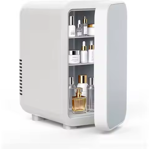 Portable 6L Thermoelectric Skincare Cooler/Warmer, Compact AC/DC Mini Fridge for Home or Car, Ideal 