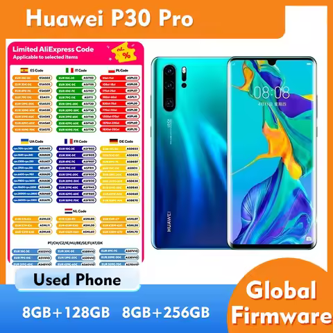 Huawei P30 Pro 4G Smartphone EMUI 6.47 inches 2340x1080px Nano SIM Used Phones