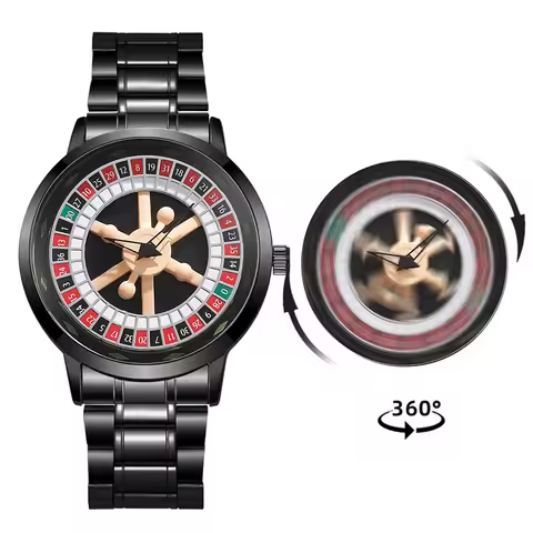 Men Quartz Watch Russian Roulette Dial Sports Style Fashion Wristwatch Male Accessories Gift