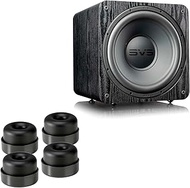 SVS SB-1000 Pro Sealed 12-Inch Subwoofer Bundle SoundPath Subwoofer Isolation System (4-Pack) - Black Ash