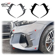 Car Front Bumper Side Splitter Canard Air Blade Body Kit Glossy Black Carbon Fiber Look For BMW 5 Se