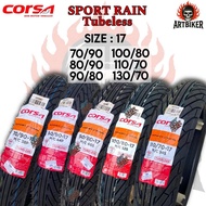 [SIZE 17 TUBELESS] Tayar CORSA SPORT RAIN Tyre 70/90-17 80/90-17 90/80-17 100/80-17 110/80-17 130/70