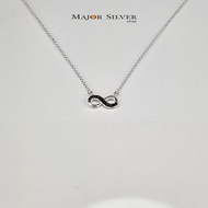 สร้อยคอเงินแท้ 92.5% ยาว 16+2 นิ้ว พร้อมจี้ Infinity ติดพลอย Crystal น่ารักมาก : cn-Inf13-cad28