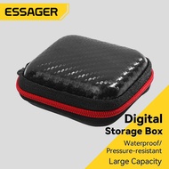 New New Essager Mini Portable Earphone bag Headphone USB Cable Case Storage Box Wallet Carrying Pouc