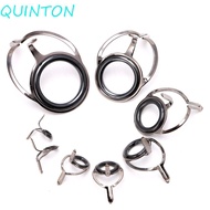 QUINTON Fishing Rod Guides Tips Wire Loop Eye Guides Two-foot guide Ring 8 Size Stainless Steel