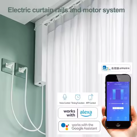 Ewelink app wifi Electric Smart curtain Motor Motorized System track curtain Cornice Support Alexa G